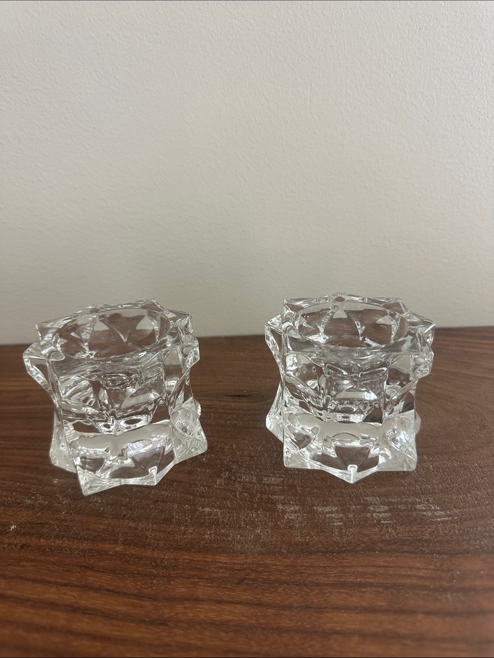 Vintage Mikasa “Sparkling Star” Crystal Candle Holders- Set of 2